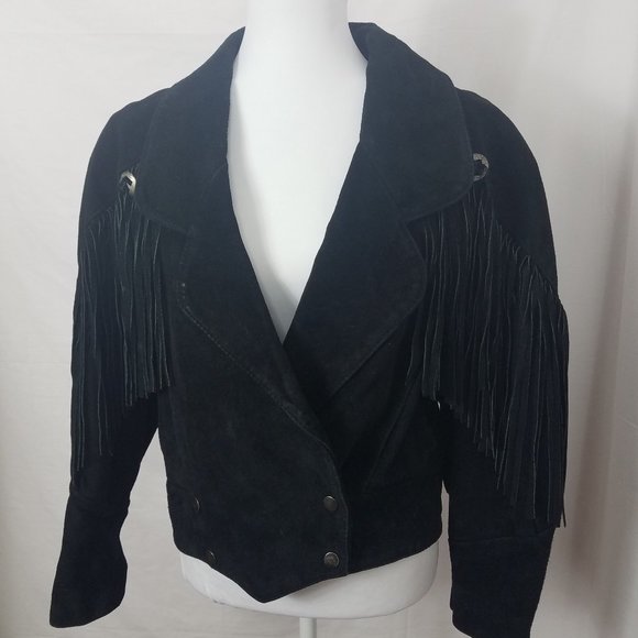 Vintage Rock Creek Womens Leather Fringe Jacket - Picture 2 of 12